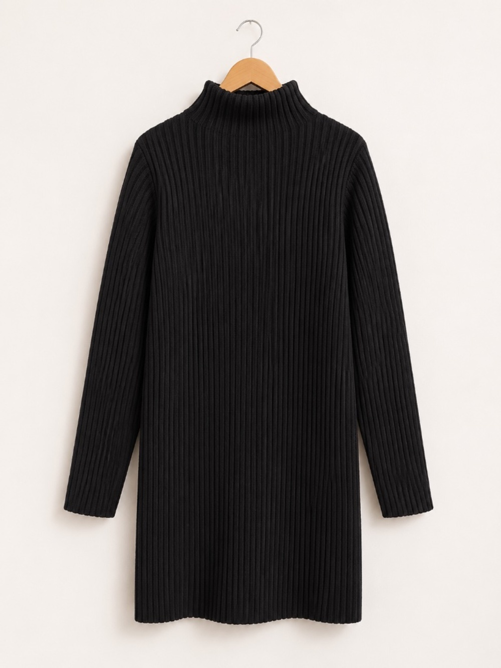 Dark Grey Long Sleeve Textured Knit Dress